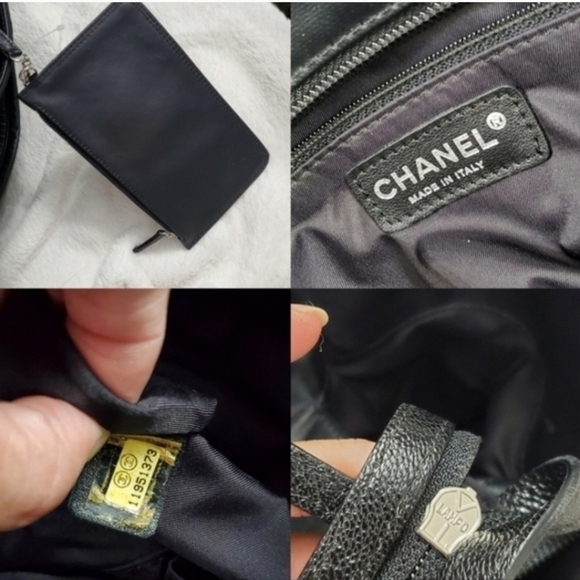 Chanel Large Tote Quilted Canvas Black Pouch - Picture 14 of 16